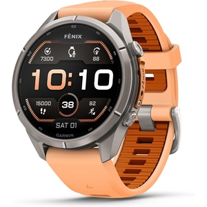 image:imageGarmin fnix 9 Pro Solar inReach Titanium 51mm GraphiteBlackShell PinkAutumn Orange